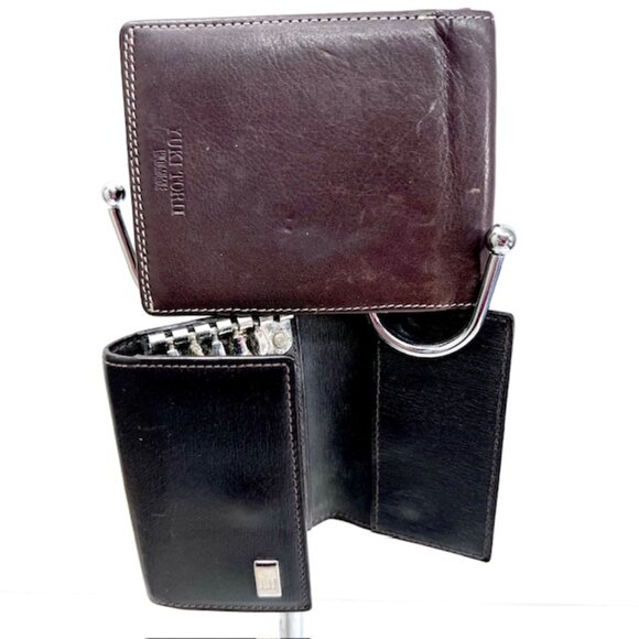 Set: DunHill Back leatherPouch Hold Key & Yuki Torri Wallet Bifold Brown (64) - Picture 12 of 12